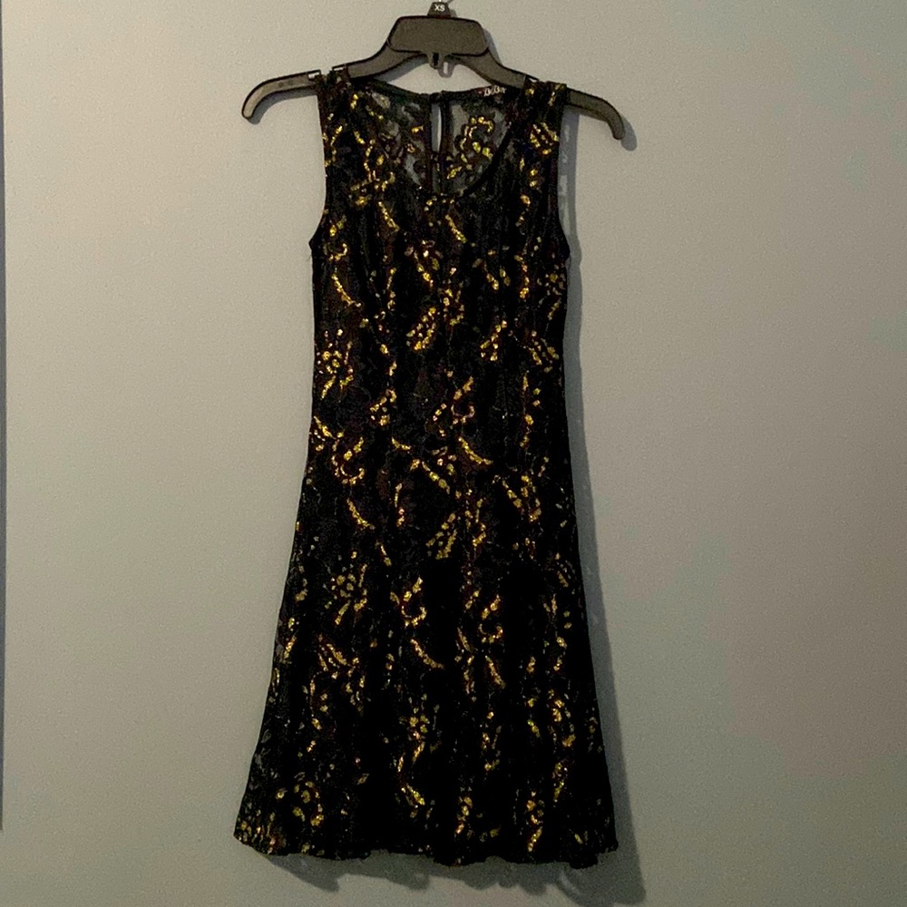 Black and gold dress